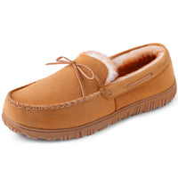 Plus Size Men's Solid Colour Slip On Loafer Shoes With Warm Plush Lining, Comfy Non Slip Rubber Sole Durable Home Shoes, Men's Footwear