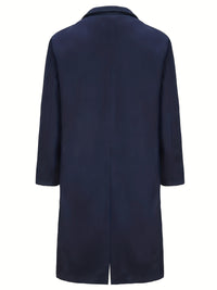 Men's Semi-formal Single Breasted Lapel Elegant Retro Trench Coat for Fall Winter Business