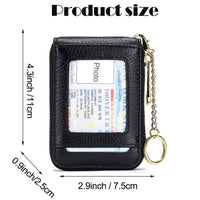 [RFID Credit Card Holder] Casual RFID Credit Card Holder, Multi-compartment Wallet - Simple Zip Around Card Case
