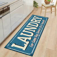 1pc Non Slip Laundry Room High Quality Runner Rug, Decor Non-Skid Comfort Standing Mat Machine Washable Text Design Laundry Mat, Floor Mats & Matting for Kitchen, Porch, Bathroom, Hotel, Commercial Laundry Rooms, And Home