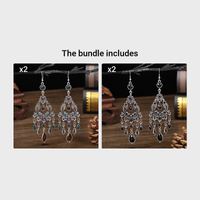 Elegant Vintage Textured Water Drop Earrings | Chic & Lightweight Longline Design | Sophisticated Fashion Accessory