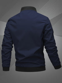 Men'S Letter Embroidered Casual Bomber Jacket
