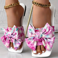Womens Fashion Leopard Print Bowknot Flat Slides - Comfortable Slip-On Open Toe Slide Sandals with Strappy Back, Rubber Sole, and Synthetic Leather Insole - Perfect for Casual Daily Wear