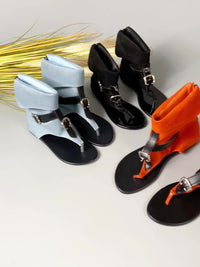 Womens Comfortable Flat Thong Sandals with Adjustable Buckle - Lightweight Summer Footwear featuring Back Zipper - Perfect for Koningsdag Celebrations