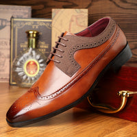 Classic Wingtip Longwing Brogues Derby Shoes - Ultra Comfy, Non-Slip, Durable Rubber Soles, Breathable Lining, Office-Ready, Men's Footwear for Formal Occasions