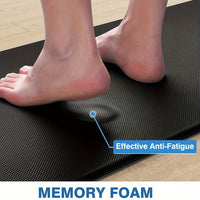 Kitchen Mat [2 PCS] Cushioned Anti-Fatigue Kitchen Rug, Waterproof Non-Slip Kitchen Mats and Rugs Heavy Duty PVC Ergonomic Comfort Foam Rug for Kitchen, Floor Home, Office, Sink, Laundry, black