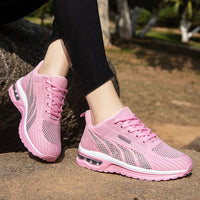 Lightweight Breathable Air Cushion knitted Running Shoes, Women's Footwear