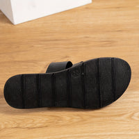 Women's Solid Color Slide Sandals - Casual Loop Toe Flat Summer Shoes, Lightweight Beach Shoes - For Women -  Suitable for Summer, Beach, Vacation - Perfect Gift for Women