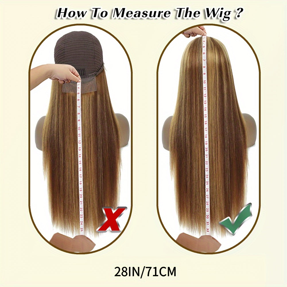 Glueless Wigs Human Hair Pre Cut Lace 4/27 Highlight Ombre Straight Lace Front Wig Human Hair 180% Density 5X5 HD Honey Blonde Lace Front Wig Human Hair For Women Pre Plucked With Baby Hair