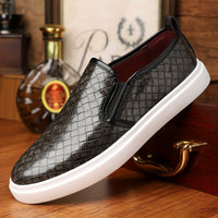 Plus Size Men's Vintage Solid Color Slip On Loafer Shoes, Comfy Non Slip Casual Durable Rubber Sole Walking Shoes, Men's Footwear