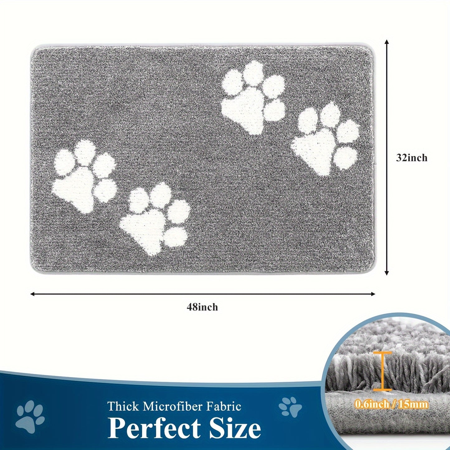 Indoor Doormat Entryway Door Mat, Non Slip Absorbent Mud Trapper Mats, Low-Profile Inside Floor Mats, Soft Washable Small Mats Door
