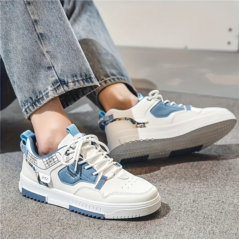 Men's Trendy Skate Shoes, Graphic Print Non-Slip Sneakers, Men's Footwear