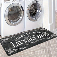 1pc Non Slip Laundry Room High Quality Runner Rug, Decor Non-Skid Comfort Standing Mat Machine Washable Text Design Laundry Mat, Floor Mats & Matting for Kitchen, Porch, Bathroom, Hotel, Commercial Laundry Rooms, And Home