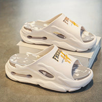 Men's Trendy Street Style Open Toe Breathable Chunky Slippers, Comfy Non Slip Durable Soft Sole EVA Slides, Men's Footwear
