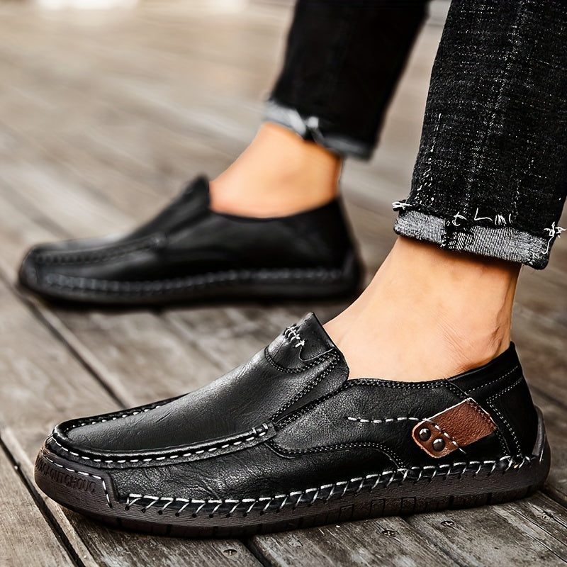 Men's Casual Shoes Fall One Step Lazy Large Business Casual Soft Sole Bean Shoes Dad Men's Shoes