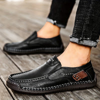 Men's Casual Shoes Fall One Step Lazy Large Business Casual Soft Sole Bean Shoes Dad Men's Shoes
