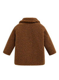 JOMAKE Girls' Winter Coat - Pastel Pink & Ombre Jacket with Button Front Closure, Soft Fleece-Lined Lapel Collar, Non-Stretchy Fabric for Everyday & Formal Events, Long Sleeve Casual Outerwear for School, Travel - Cute Korean