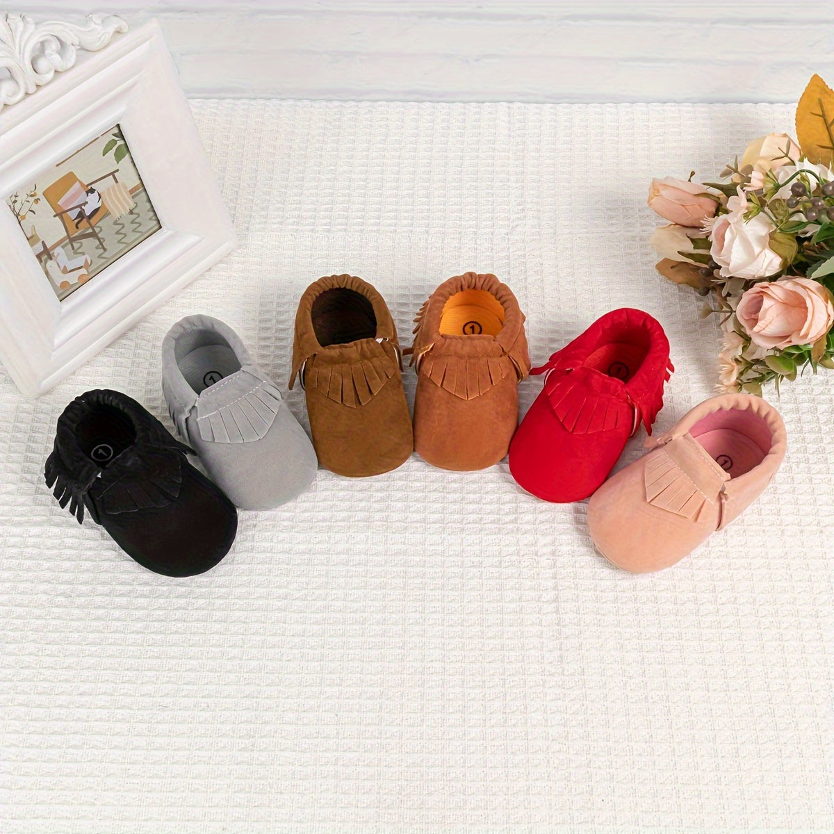 Adorable Tassel Moccasin Shoes for Baby Girls - Soft Sole, Lightweight
