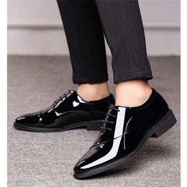 Men's Dress Shoes Classic Modern Formal Business Oxford Comfortable Tuxedo Casual Lace Up Derbys Shoes for Men Father's Day Gift