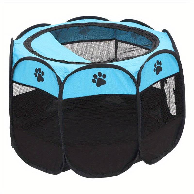 Octagonal Pet Fence Tent Oxford Cloth Scratch-Resistant Foldable Dog Cage for Dogs and Cats, Kennel Nest