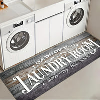 1pc Non Slip Laundry Room High Quality Runner Rug, Decor Non-Skid Comfort Standing Mat Machine Washable Text Design Laundry Mat, Floor Mats & Matting for Kitchen, Porch, Bathroom, Hotel, Commercial Laundry Rooms, And Home