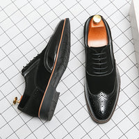 Men'S Dress Shoes Leather Classic Formal Men Oxfords Retro Derby Oxford