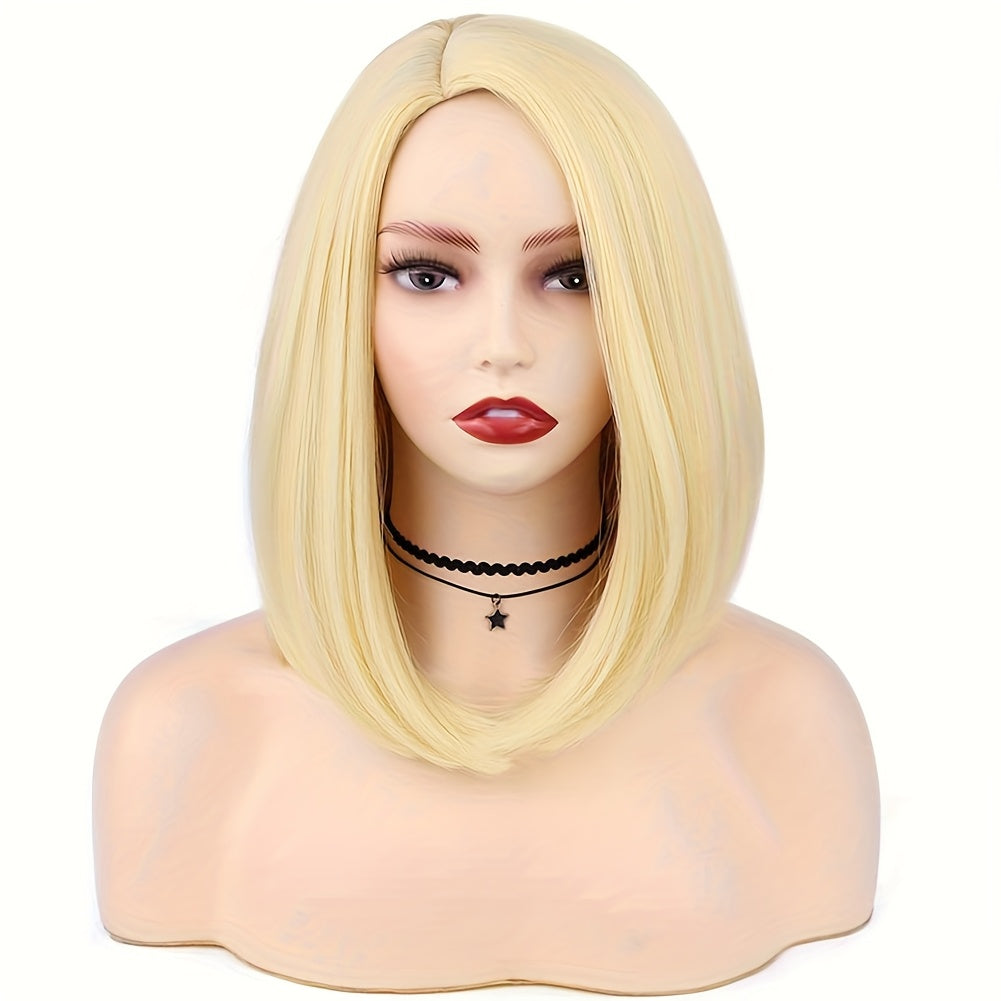 14-Inch Straight Synthetic Bob Wig with Ombre Effect - Black to Red, Heat-Resistant Fiber, Daily Cosplay & Party Style, High-Density Rose Net, Perfect for Women, Party Hair Accessory | Stylish Hairpiece | Heatresistant Fiber,