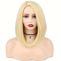 14-Inch Straight Synthetic Bob Wig with Ombre Effect - Black to Red, Heat-Resistant Fiber, Daily Cosplay & Party Style, High-Density Rose Net, Perfect for Women, Party Hair Accessory | Stylish Hairpiece | Heatresistant Fiber,