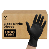 Comfy Package [Case of 1,000] Disposable Black Nitrile Gloves 6 Mil. Extra Strength Latex & Powder Free, Chemical Resistance, Textured Fingertips Gloves - X-Large