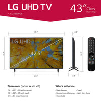 LG UHD UQ75 Series 43” (43UQ7590PUB, 2022), Black