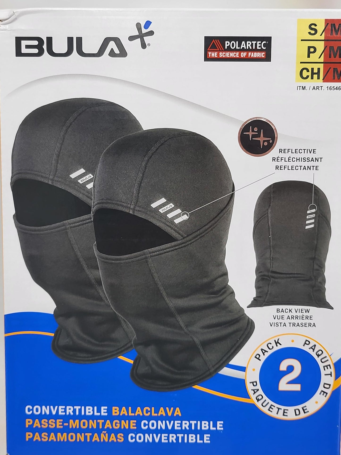 BULA Convertible Balaclava Tactical Mask Neck Gaiter 2-pack Black S/M