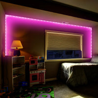 Monster 100ft Multicolor RGB LED Light Strip, Customizable Indoor with Remote Control, Adhesive Backing