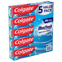 Colgate Max Fresh with Whitening Breath Strips, Cool Mint, 5-Pack 7.3 Ounces