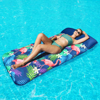 FindUWill Oversized Pool Floats Adults - 72" x38'' X-Large Fabric Covered Tanning Pool Lounger, Inflatable Pool Float with Headrest, Ultra-Comfort Pool Floaties Raft Lake Beach Float(XL, Flamingo)