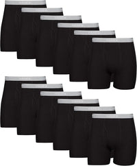 Hanes mens Underwear Boxer Briefs 12 Pack, Cool & Breathable Cotton Moisture-wicking Underwear for Men, No Ride Up