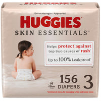 Huggies Size 3 Diapers, Skin Essentials Baby Diapers, Size 3 (16-28 lbs), 156 Count (3 Packs of 52)