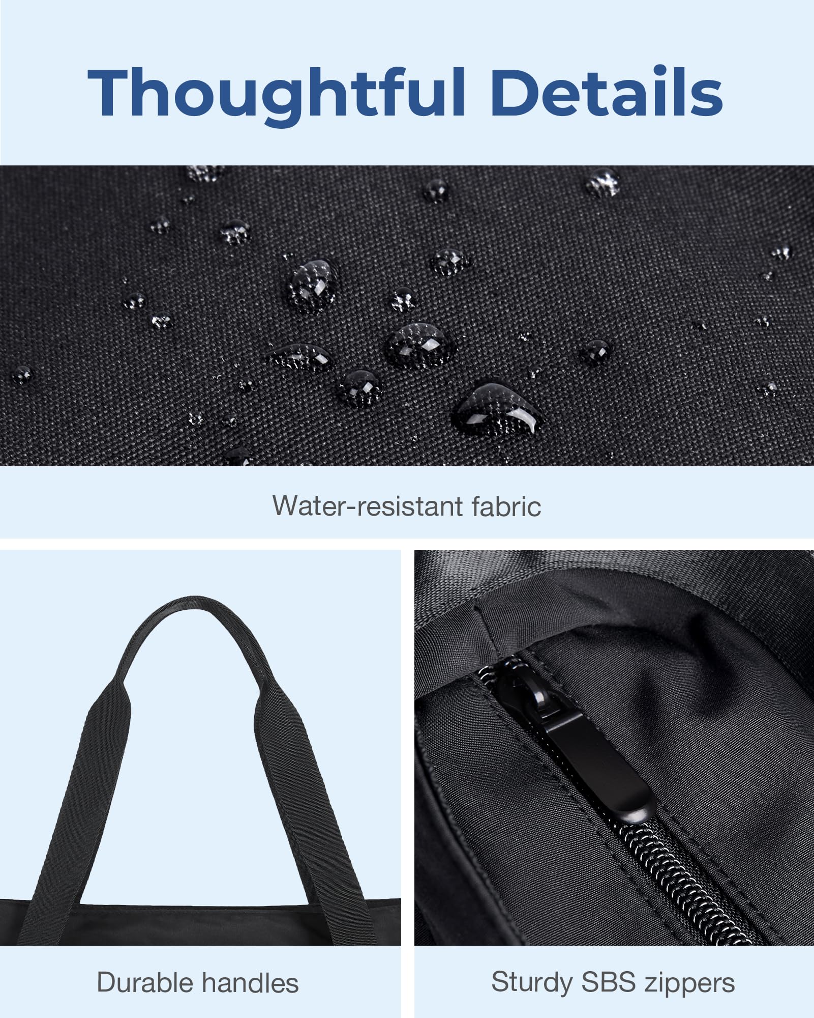 BAGSMART Tote Bag for Women, Foldable Tote Bag With Zipper