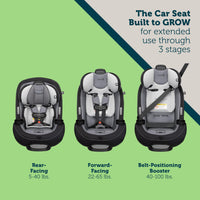 Safety 1st Grow and Go All-in-One Convertible Car Seat, Rear-facing 5-40 pounds, Forward-facing 22-65 pounds, and Belt-positioning booster 40-100 pounds, Harvest Moon