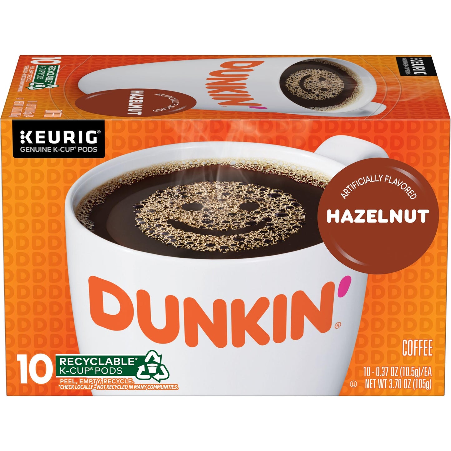 Dunkin' Hazelnut Flavored Coffee, 60 Keurig K-Cup Pods