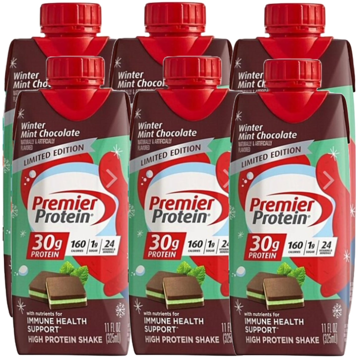 Premier Shakes with 30g High Protein Shake to Help Curb Your Hunger, Winter Mint Chocolate, It’s Keto, Bariatric Friendly and Kosher | 11 fl. oz., Pack of 7 | - Limited Edition