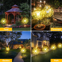 6 Pack Solar Garden Lights Outdoor, Solar Firework Lights Upgraded 540 LED Waterproof Solar Powered Sparkler Lights for Outside with 2 Lighting Modes for Garden Yard Outdoor Decor (Warm White)