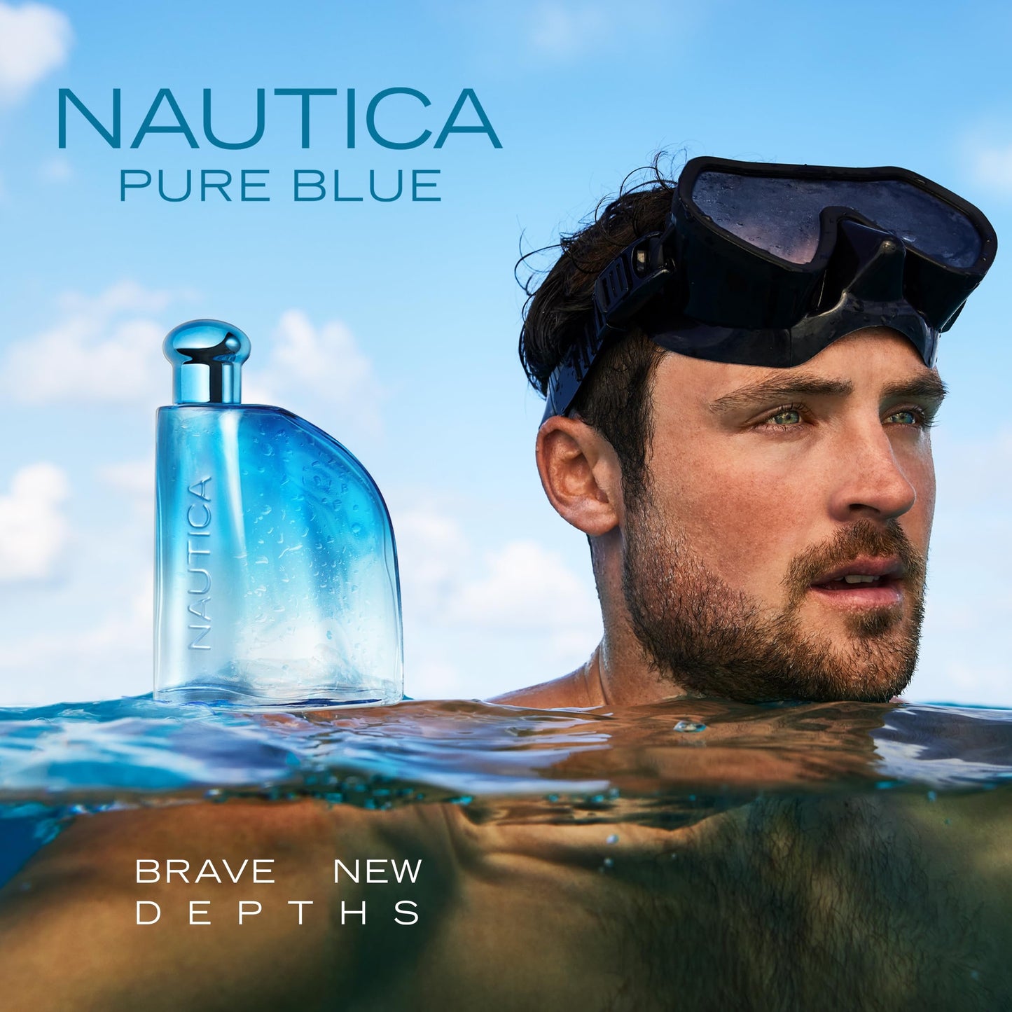 Nautica Pure Blue Eau de Toilette, Fougere Aromatic Marine Fragrance, Vegan Formula, Long-Lasting Scent, 1.6oz