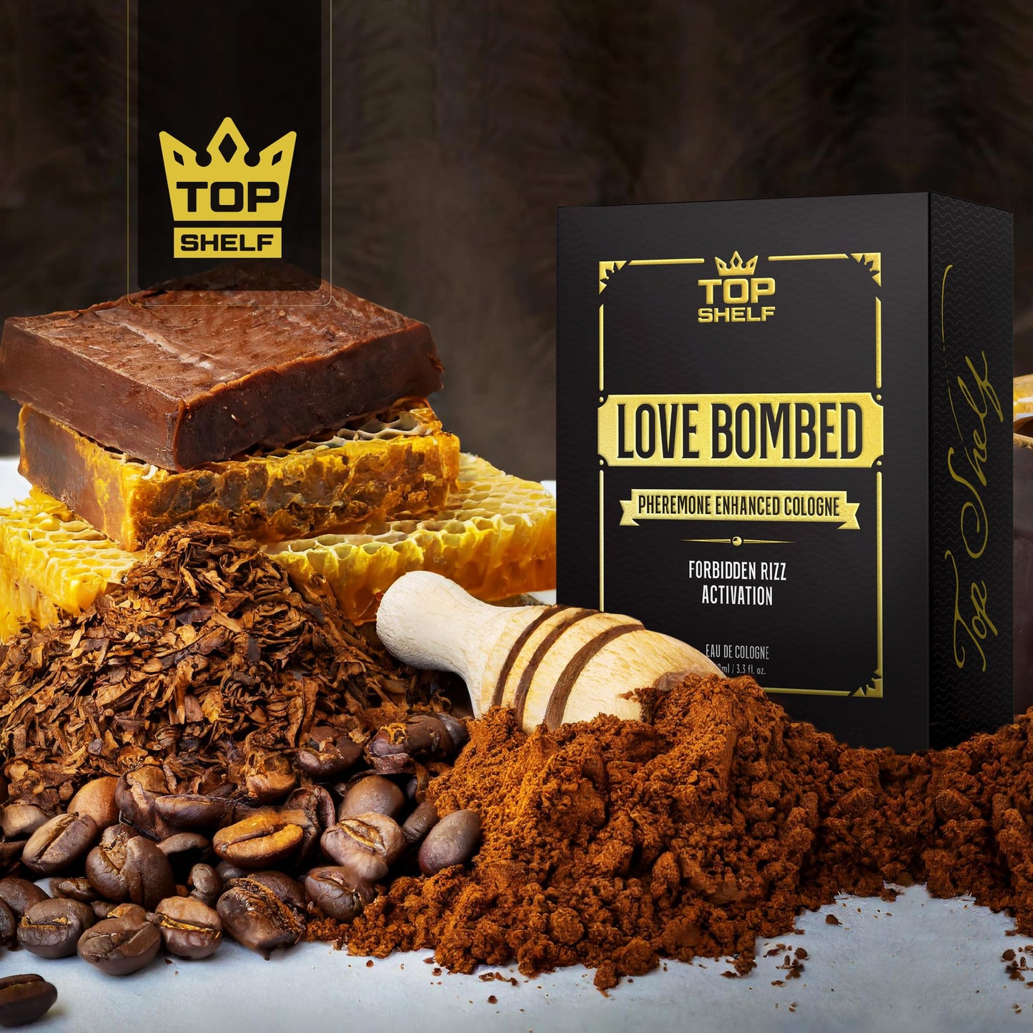 Join Top Shelf Grind Love Bombed - Pheromone Cologne for Men | Bold Attraction & Confidence | Male Perfume Oil Infused | Long-Lasting Pheromones Spray | Made in USA | 100ml