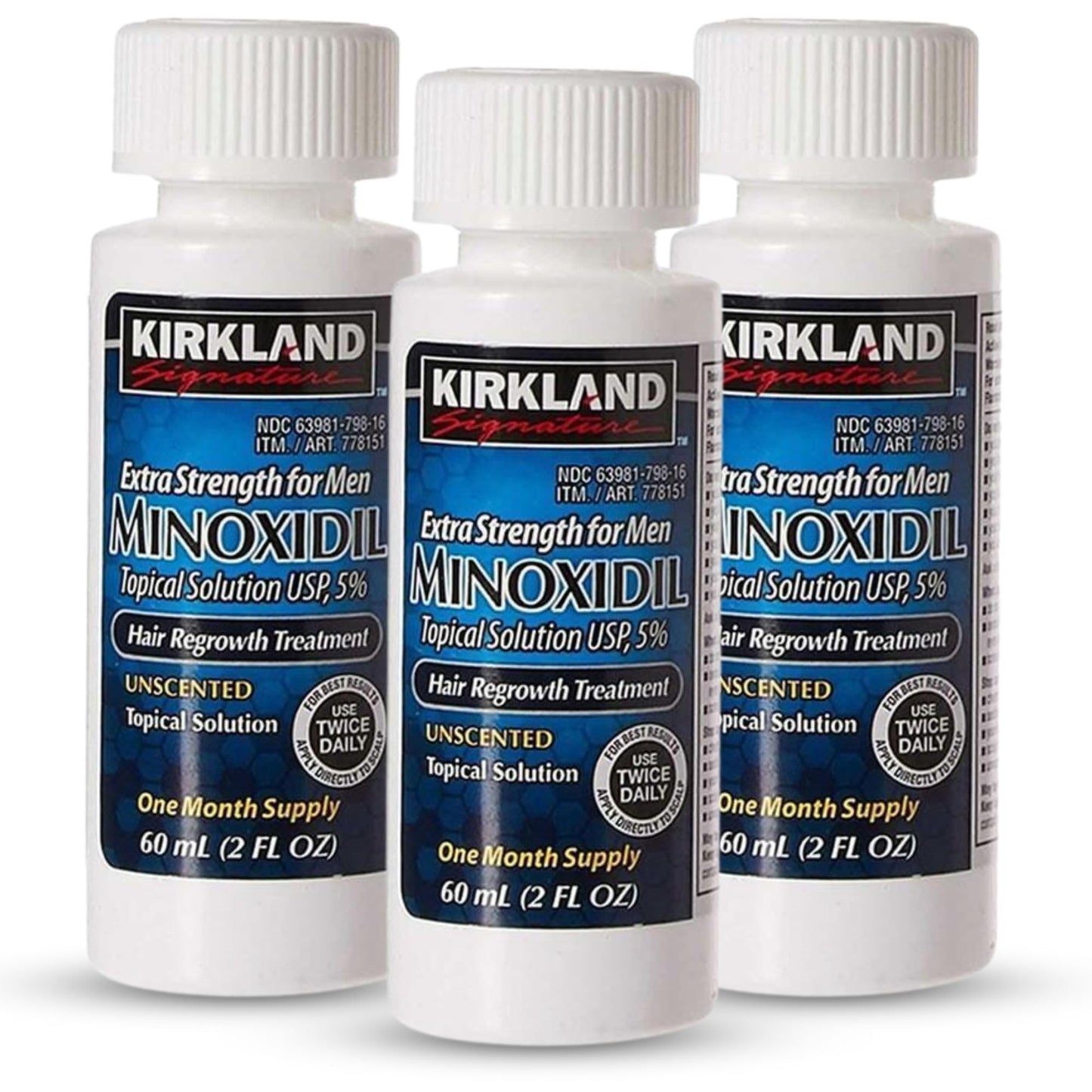 Hair Loss Treatments for Men Bundle. Kirkland Minoxidil 5% Hair Regrowth Topical Solution Plus A Silicone Hair Scalp Massager for Hair Growth & Dandruff Removal. Ultimate Hair Recovery Kit by NSPARK.