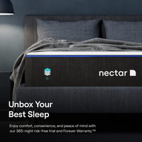 Nectar Twin XL Mattress 12 Inch - Medium Firm Gel Memory Foam - Cooling Comfort Tech - 365-Night Trial - Forever Warranty,White