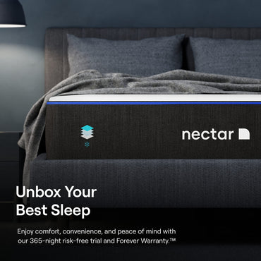 Nectar Twin XL Mattress 12 Inch - Medium Firm Gel Memory Foam - Cooling Comfort Tech - 365-Night Trial - Forever Warranty,White