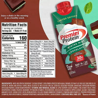 Premier Shakes with 30g High Protein Shake to Help Curb Your Hunger, Winter Mint Chocolate, It’s Keto, Bariatric Friendly and Kosher | 11 fl. oz., Pack of 7 | - Limited Edition