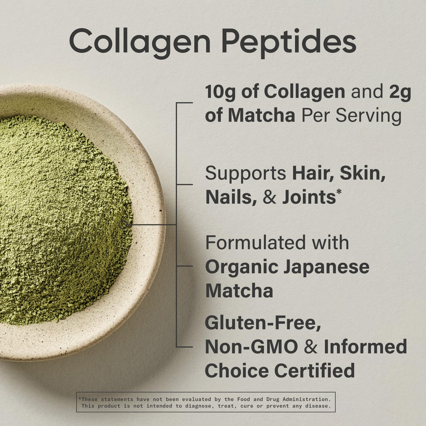 Sports Research Premium Collagen Peptides Powder and Organic Matcha Green Tea - Collagen Powder Protein Supplement with Japanese Matcha and Amino Acids - Gluten Free, Non-GMO, Sugar Free