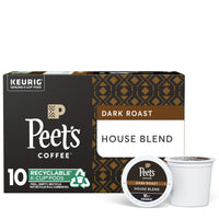 Peet’s Coffee House Blend K-Cup Coffee Pods for Keurig Brewers, Dark Roast, 10 Pods