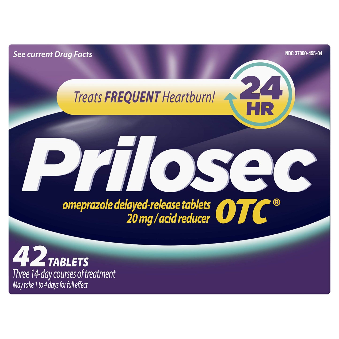 Prilosec OTC Frequent Heartburn Relief Medicine and Acid Reducer 42 Tablets Omeprazole Delayed-Release Tablets 20mg - Proton Pump Inhibitor (OLD)